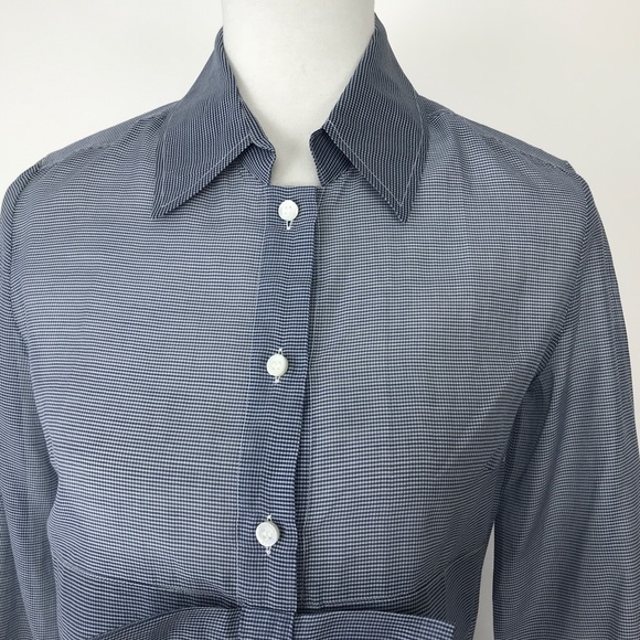 Red Valentino Bow Button Front Shirt Gingham #470 - Picture 8 of 9